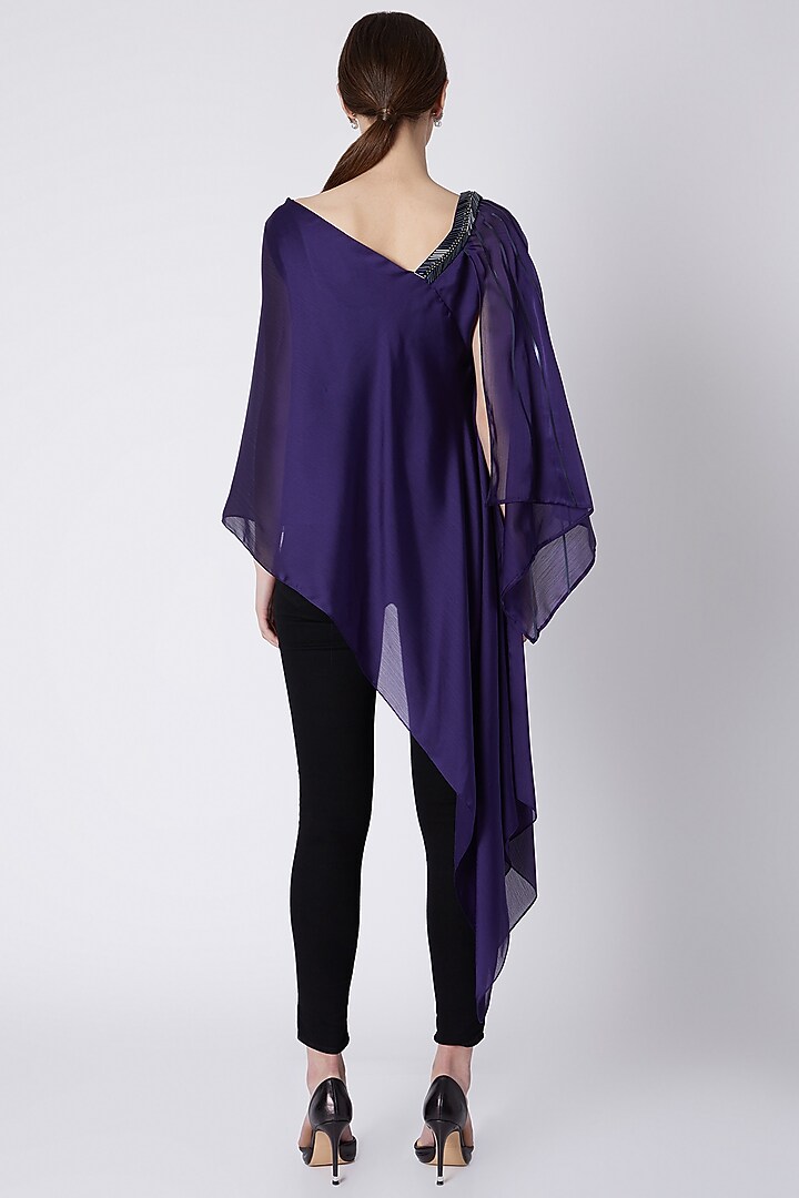 Cobalt Blue Embroidered Top by Amit Aggarwal at Pernia's Pop Up Shop