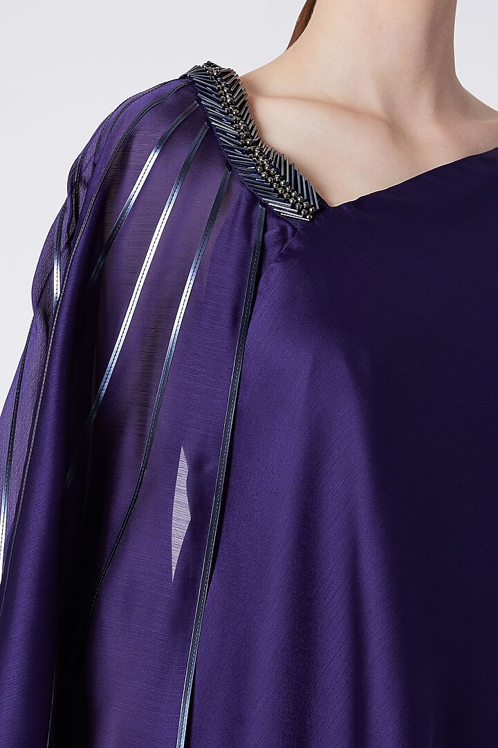 Cobalt Blue Embroidered Top by Amit Aggarwal at Pernia's Pop Up Shop