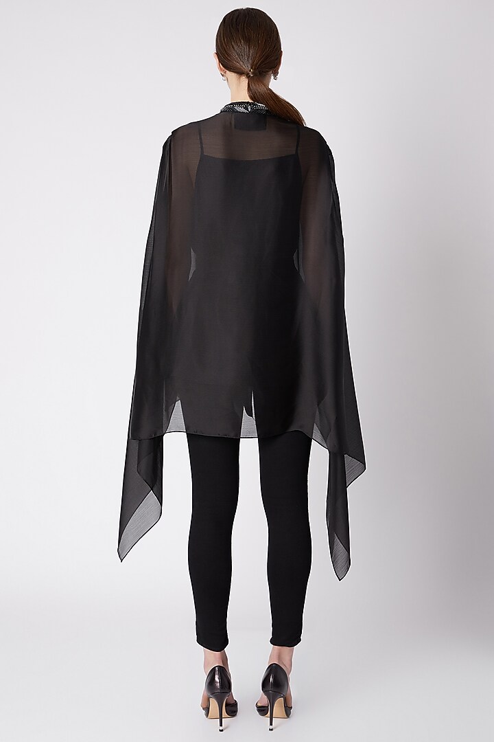 Black Nalki Embroidered Top by Amit Aggarwal at Pernia's Pop Up Shop