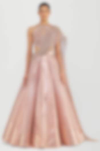 Rose Pink Tulle Bridal Lehenga Set by Amit Aggarwal at Pernia's Pop Up Shop