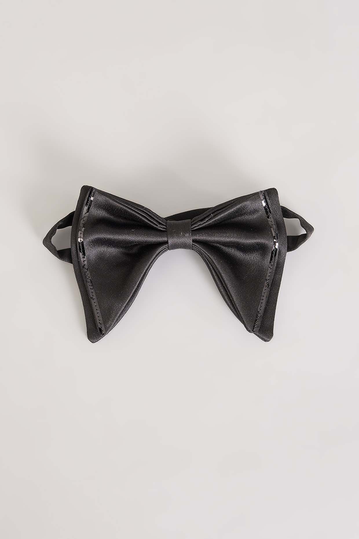 Black Silk Embellished Layered Bowtie by Amit Aggarwal Men