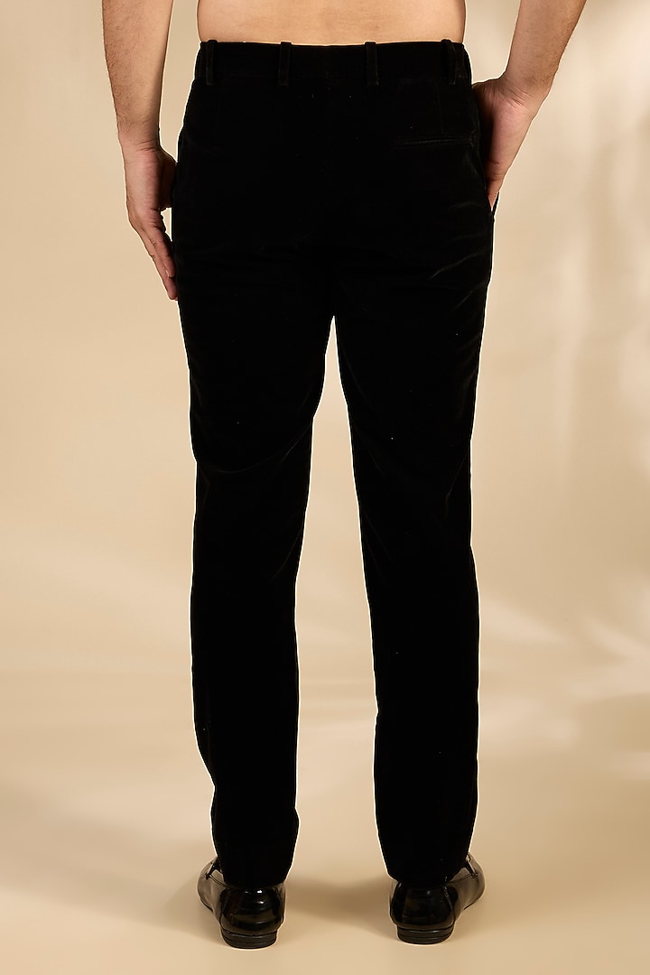 Black Velvet Pants by Amit Aggarwal Men at Pernia's Pop Up Shop