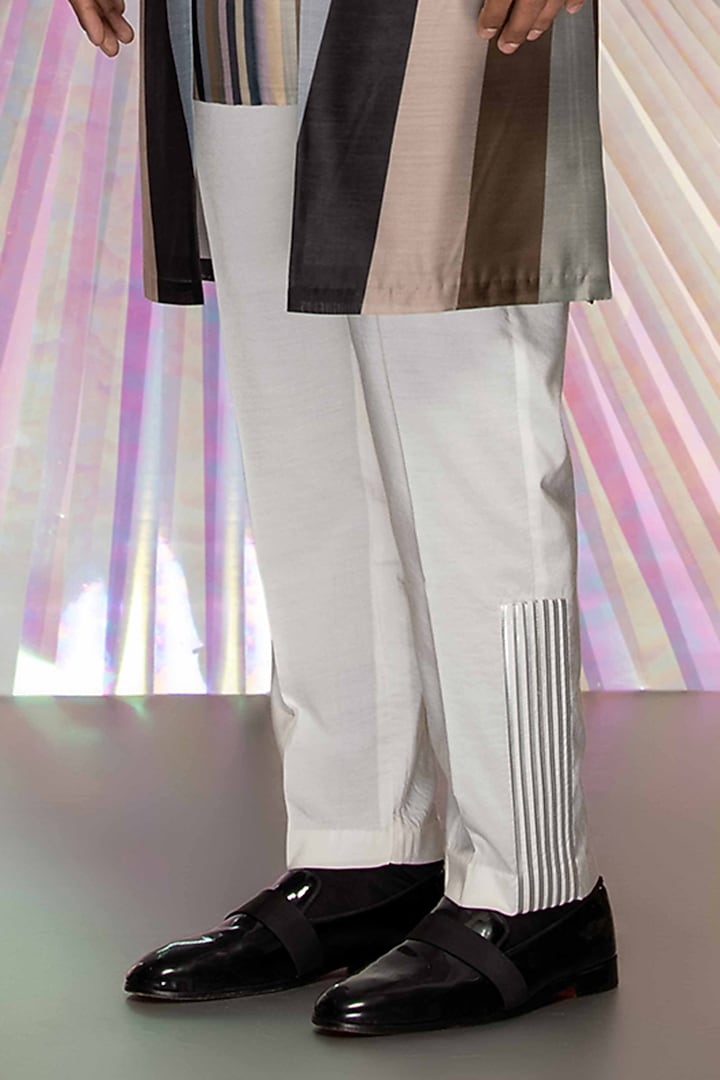 Multi-Colored Chanderi Metallic Polymer Kurta by Amit Aggarwal Men at Pernia's Pop Up Shop
