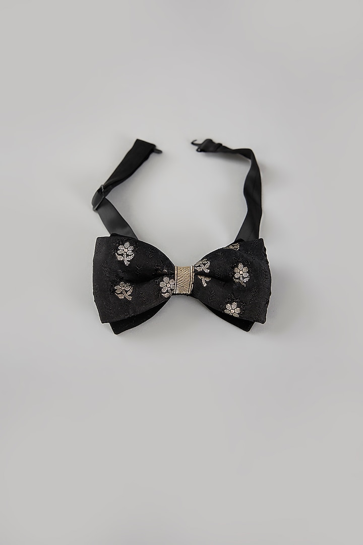 Black Silk Bowtie by Amit Aggarwal Men at Pernia's Pop Up Shop