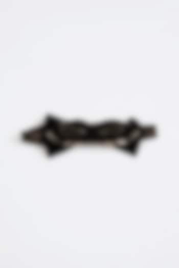 Black Satin & Velvet Bow-Tie by Amit Aggarwal Men