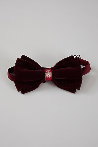 Plum Velvet Bowtie by Amit Aggarwal Men