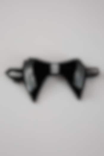 Black Velvet Embellished Bowtie by Amit Aggarwal Men