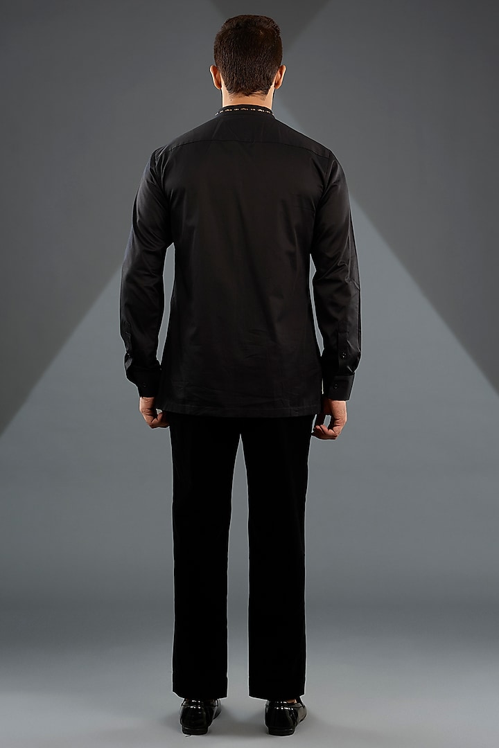 Black Velvet Tuxedo Set by Amit Aggarwal Men at Pernia's Pop Up Shop