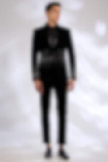 Black Velvet Tuxedo Set by Amit Aggarwal Men