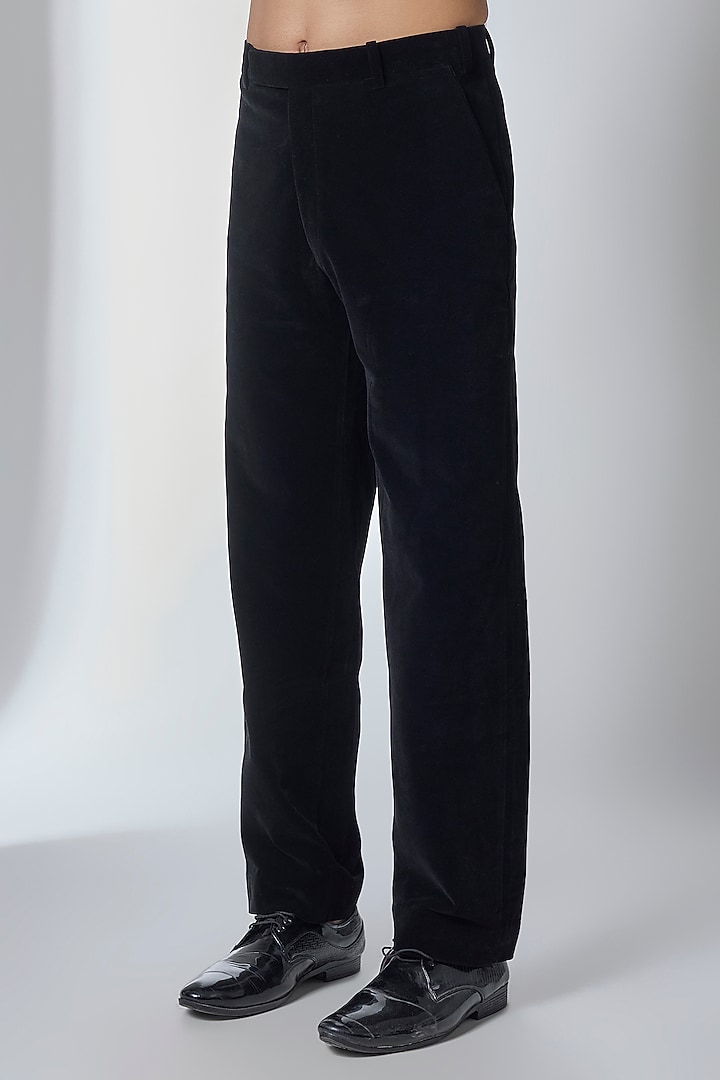 Black Velvet Tuxedo Set by Amit Aggarwal Men at Pernia's Pop Up Shop