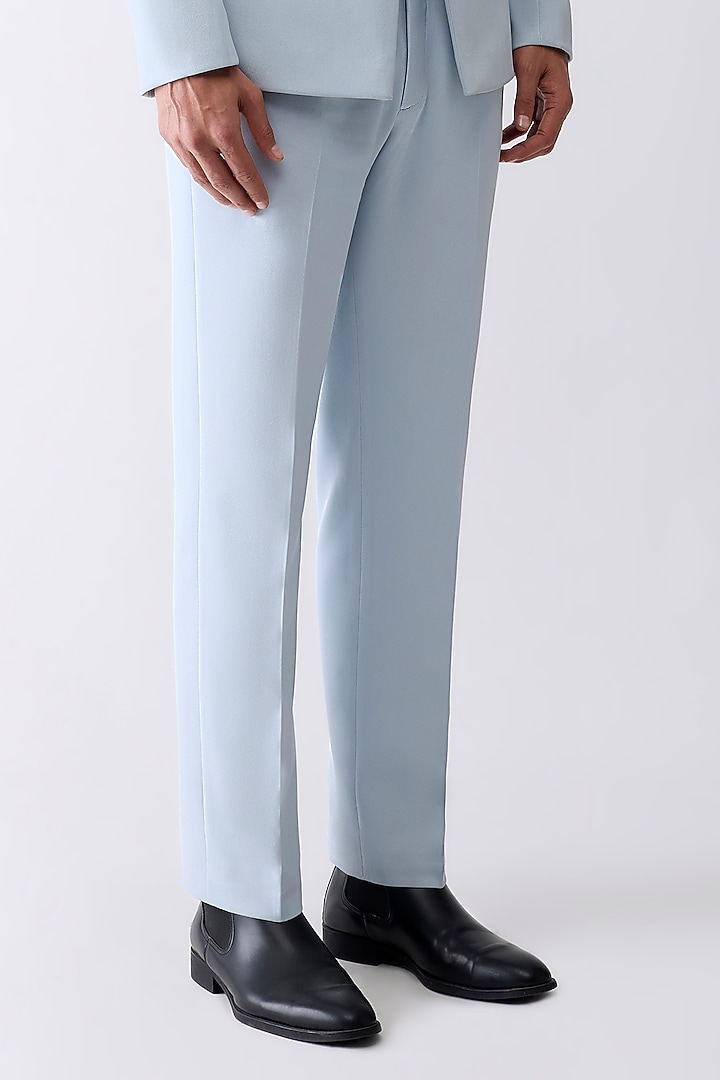 Ice Blue Satin Crepe Tuxedo Set by Amit Aggarwal Men at Pernia's Pop Up Shop