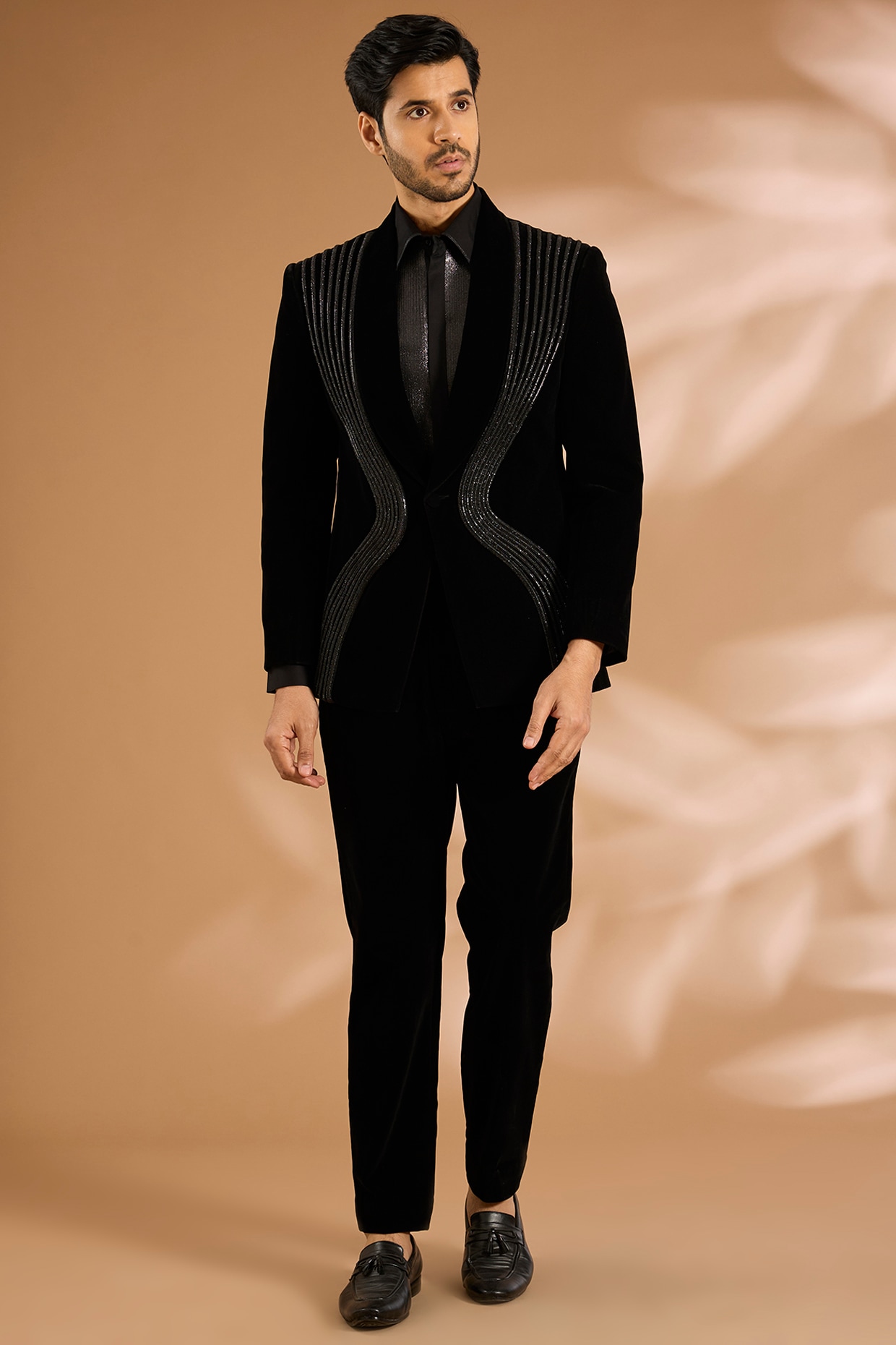 mens suit with waist belt