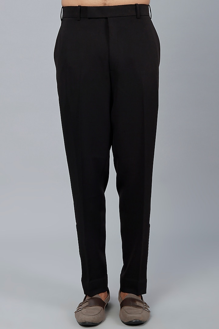 Black Mesh Fabric Pant Set by Amit Aggarwal Men at Pernia's Pop Up Shop