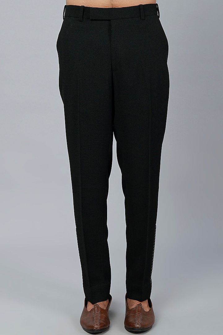 Green Stretch Crepe Tapered Pant Set by Amit Aggarwal Men at Pernia's Pop Up Shop