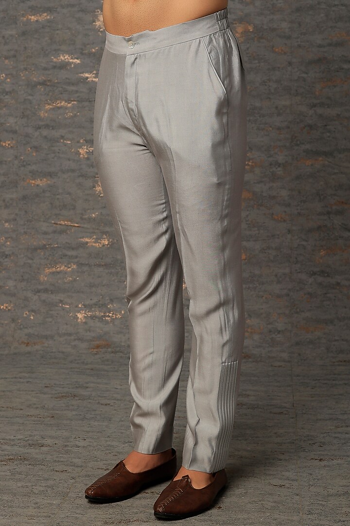 Mint Green Silk Chanderi Kurta by Amit Aggarwal Men at Pernia's Pop Up Shop