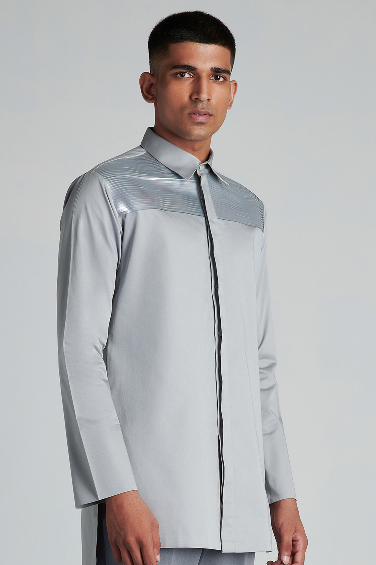 Grey longline shirt cheap