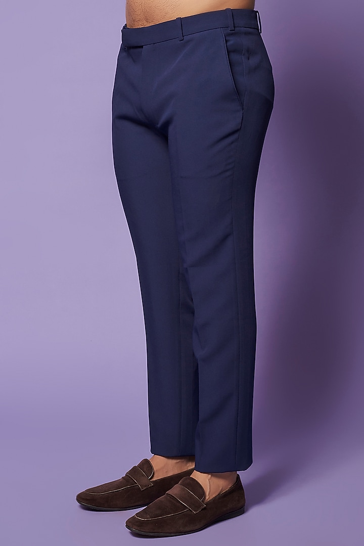 Midnight Blue Metallic Polymer Sequins Embroidered Jacket Set by Amit Aggarwal Men at Pernia's Pop Up Shop