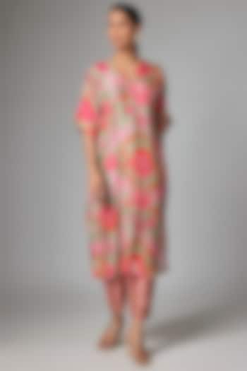 Grey Silk Printed Tunic Set by Archana Shah at Pernia's Pop Up Shop