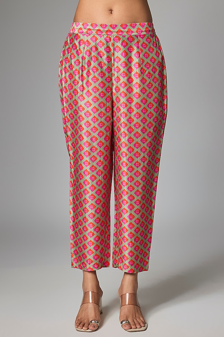 Grey Silk Printed Tunic Set by Archana Shah at Pernia's Pop Up Shop