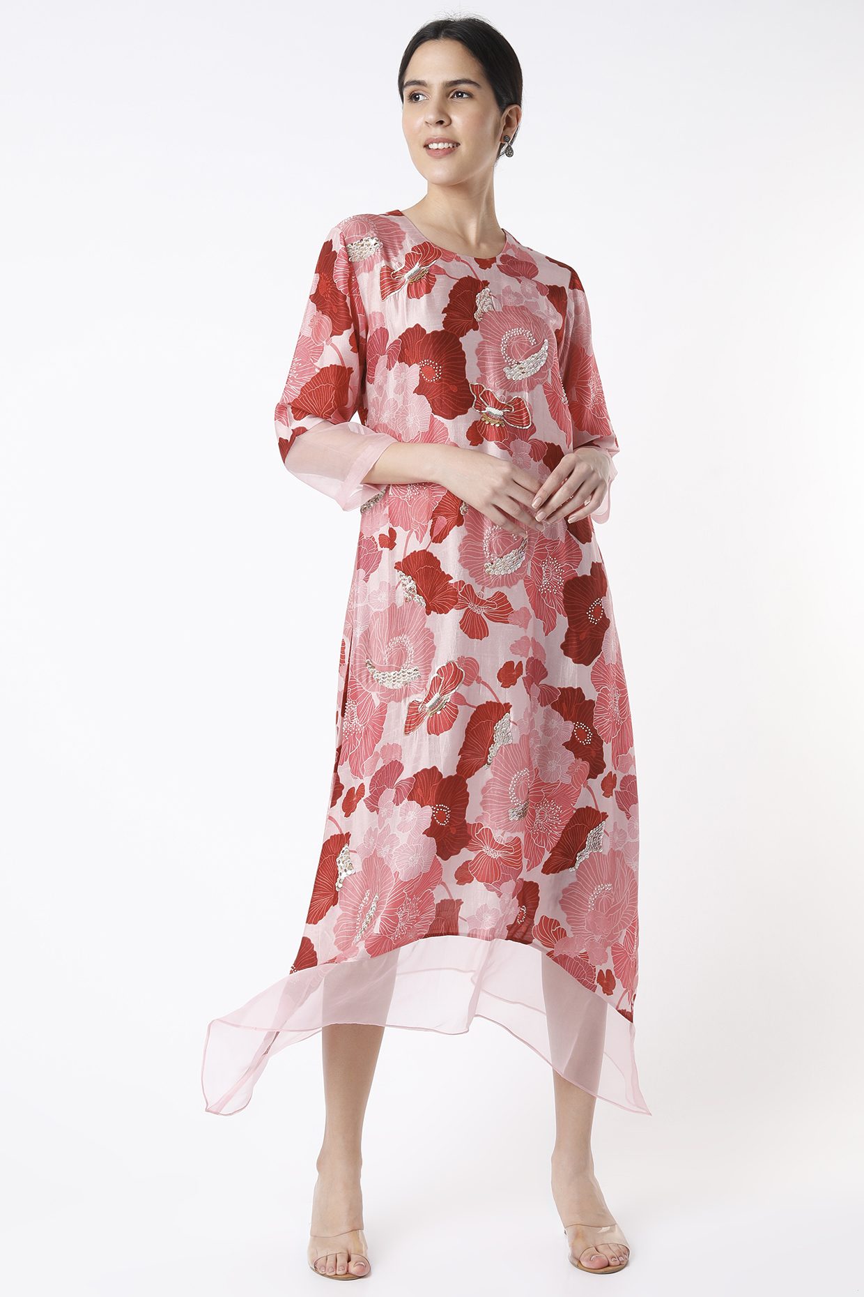 Pink Floral Tunic by Archana Shah at Pernia's Pop Up Shop