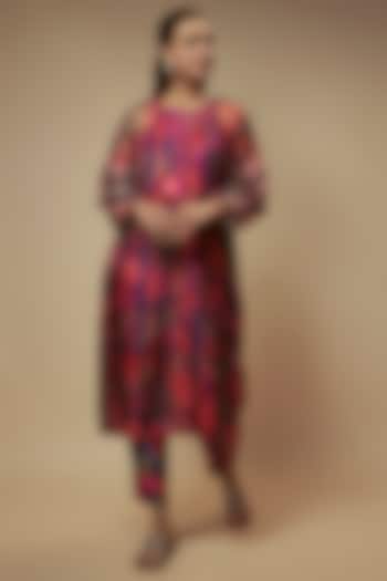 Multi-Colored Bemberg Silk Digital Printed Kurta Set by Archana Shah at Pernia's Pop Up Shop