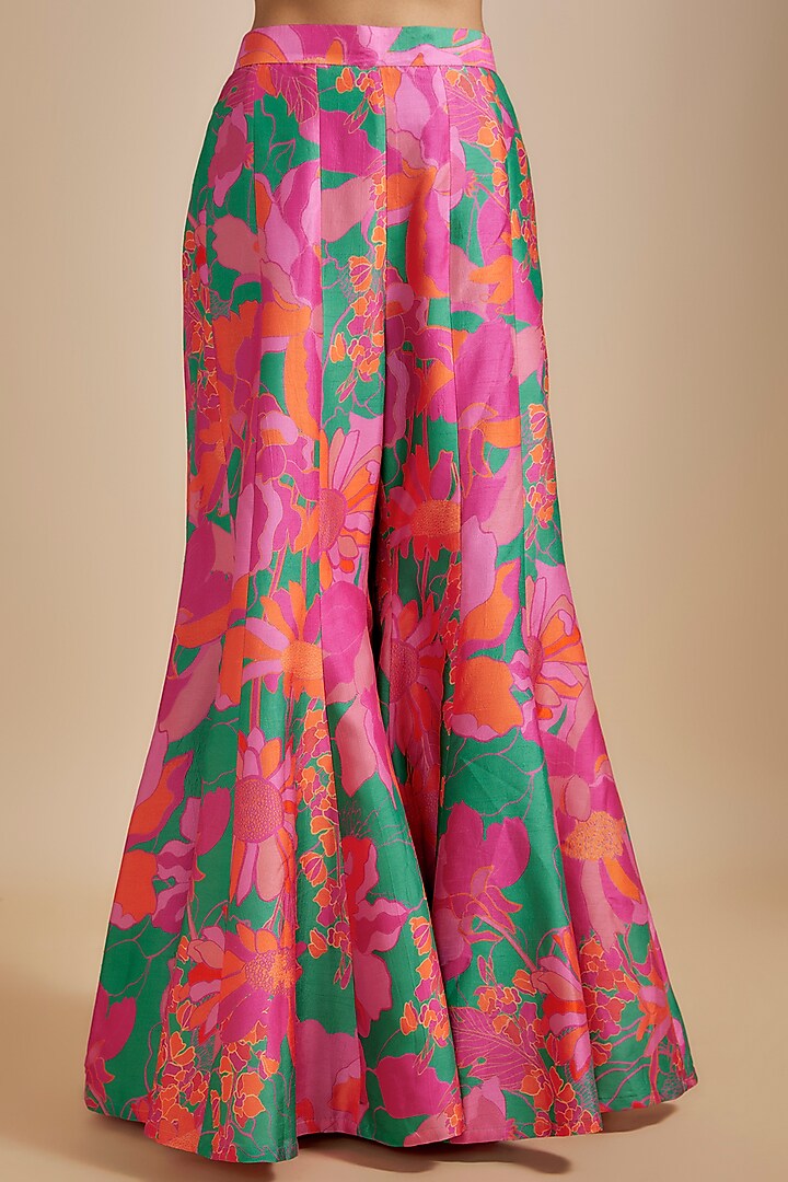 Multi-Colored Natural Bemberg Silk Digital Printed Kurta Set by Archana Shah at Pernia's Pop Up Shop
