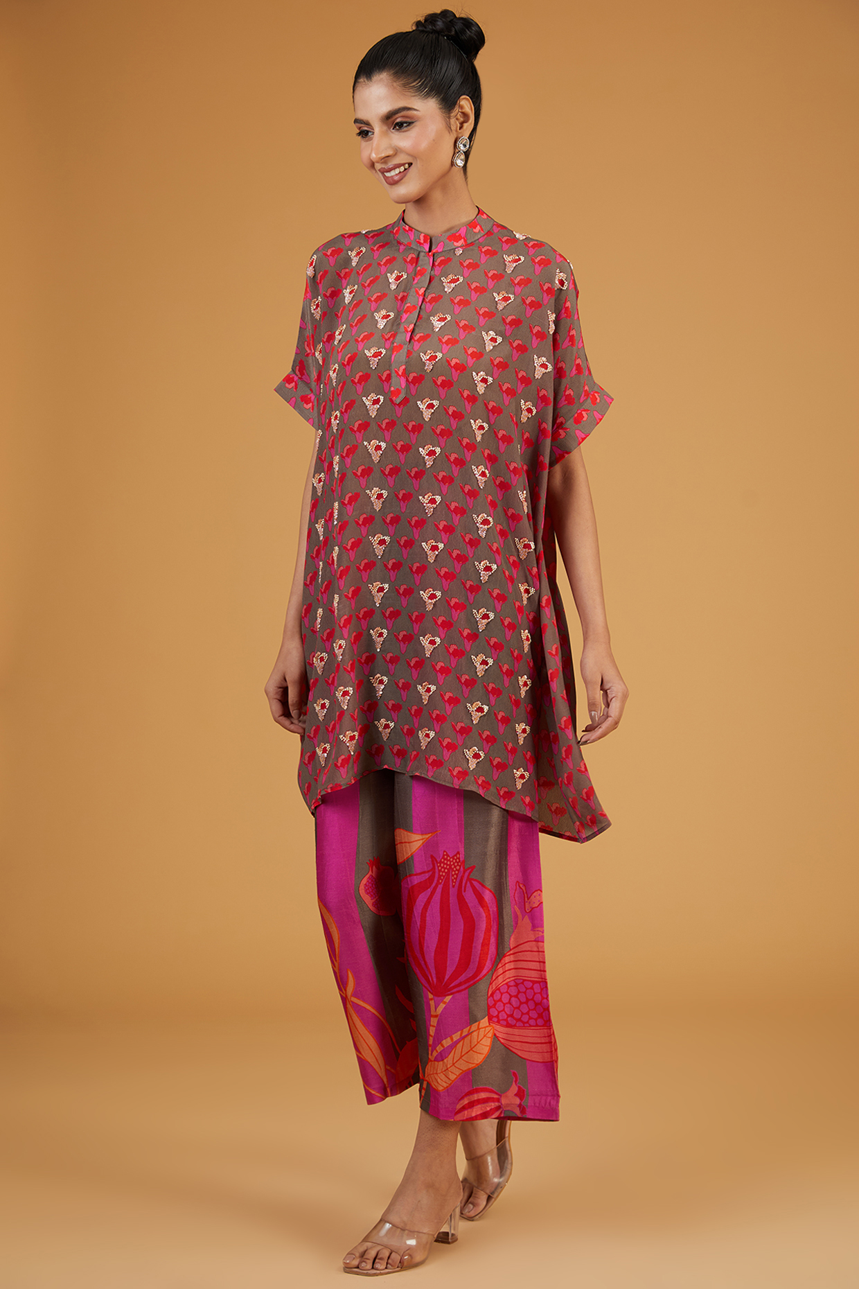 Grey Crepe Co-Ord Set by Archana Shah at Pernia's Pop Up Shop