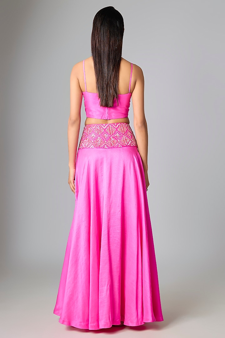 Pink Silk Skirt Set by Archana Shah at Pernia's Pop Up Shop