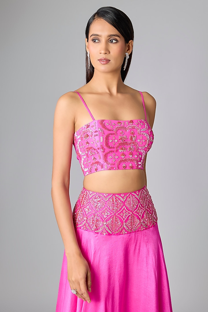 Pink Silk Skirt Set by Archana Shah at Pernia's Pop Up Shop