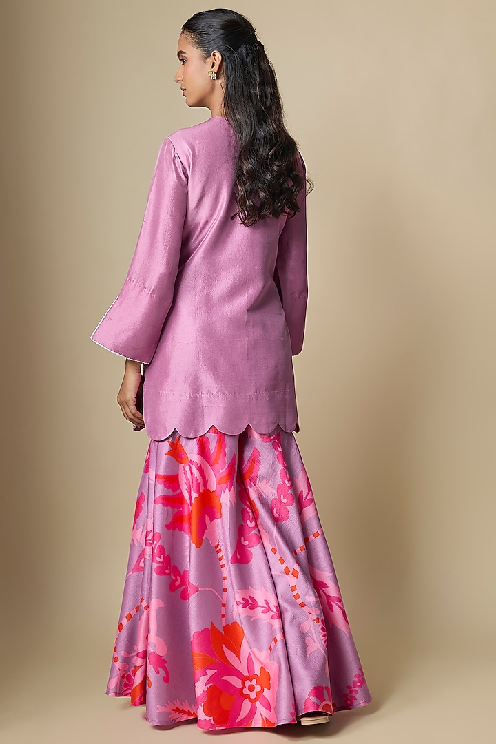Lavender Silk Wedding Sharara Set by Archana Shah at Pernia's Pop Up Shop