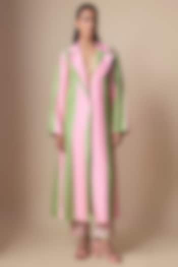 Green Silk Jacket Set by Archana Shah at Pernia's Pop Up Shop