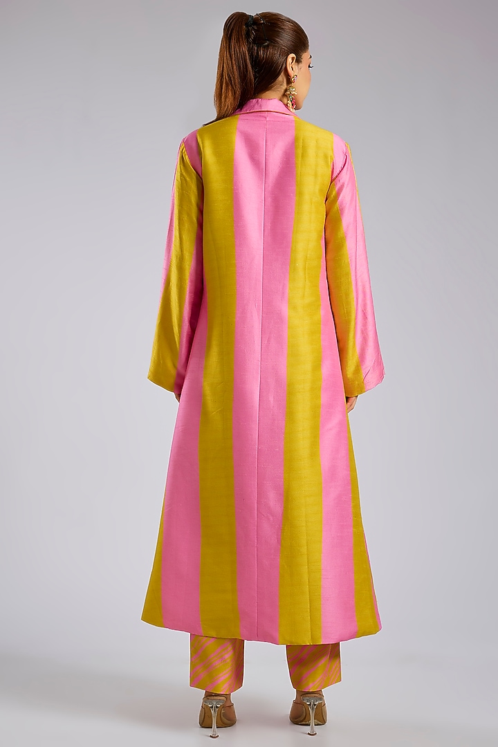 Orange Bemberg Silk Coat Set by Archana Shah at Pernia's Pop Up Shop