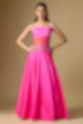 Pink Silk Zari Embellished Skirt Set by Archana Shah at Pernia's Pop Up Shop