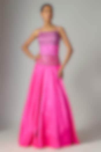 Lavender Silk Embroidered Skirt Set by Archana Shah at Pernia's Pop Up Shop