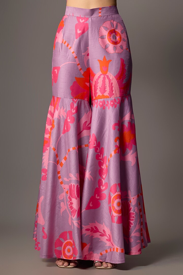 Purple Silk Wedding Sharara Set by Archana Shah at Pernia's Pop Up Shop