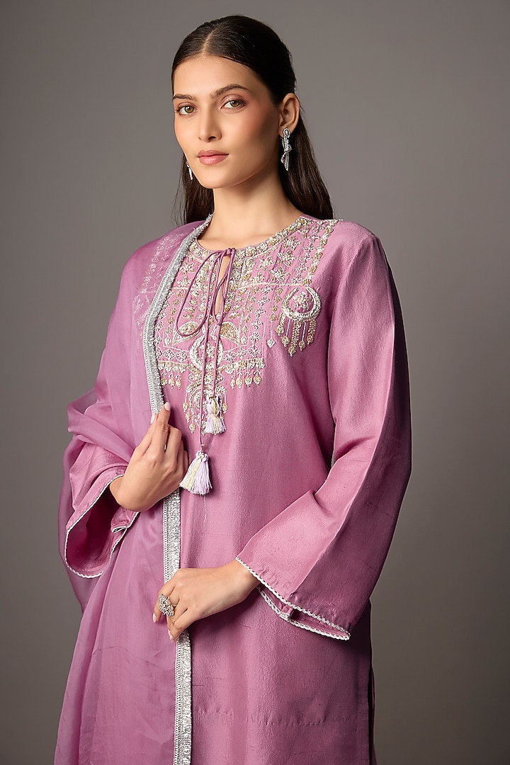 Purple Silk Wedding Sharara Set by Archana Shah at Pernia's Pop Up Shop