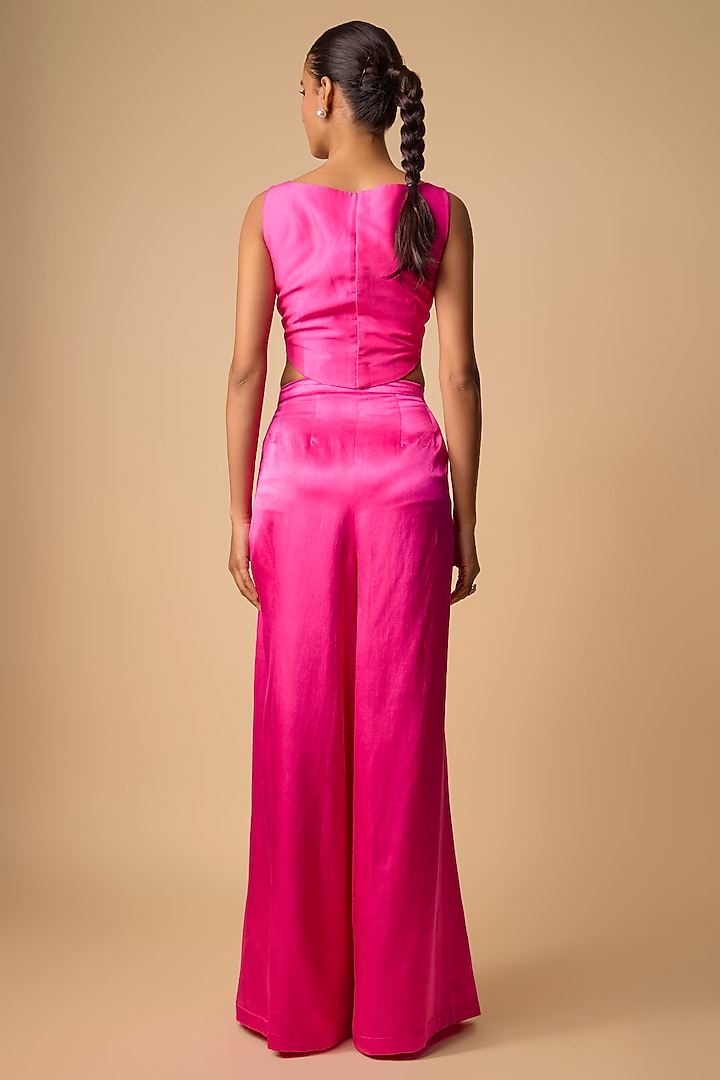 Pink Silk Zari Embroidered Co-Ord Set by Archana Shah at Pernia's Pop Up Shop