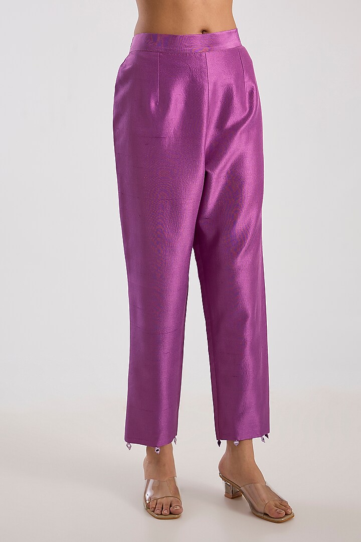 Lavender Silk Kurta Set by Archana Shah at Pernia's Pop Up Shop