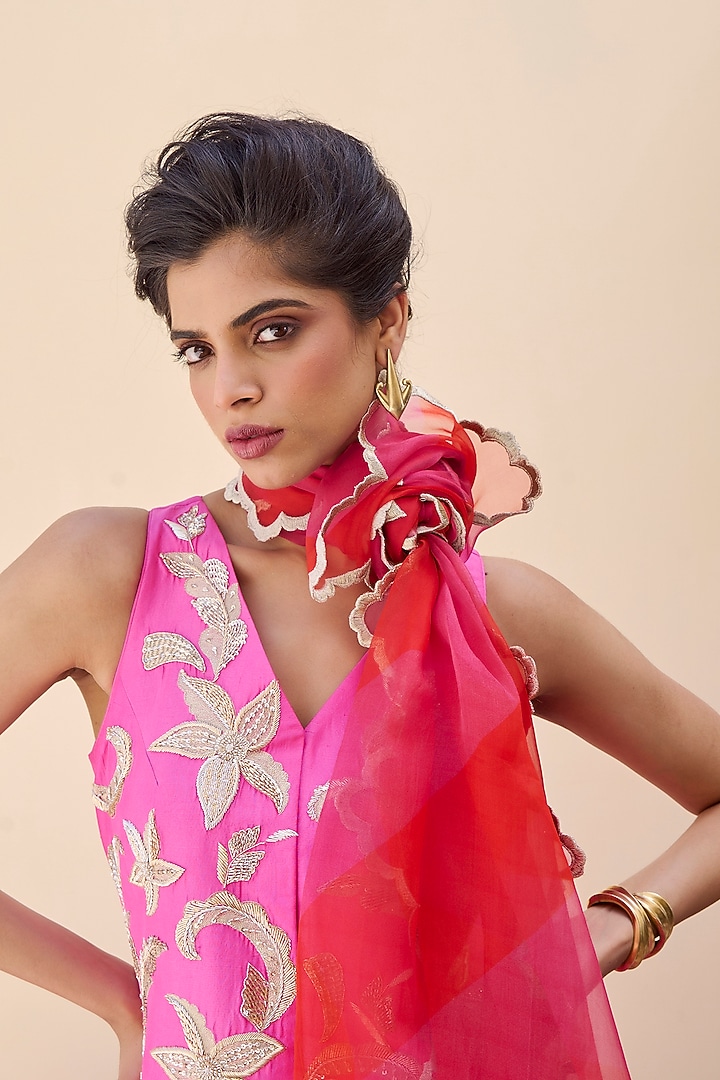 Pink Silk Wedding Sharara Set by Archana Shah at Pernia's Pop Up Shop