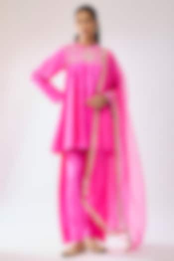 Pink Silk Kurta Set by Archana Shah at Pernia's Pop Up Shop