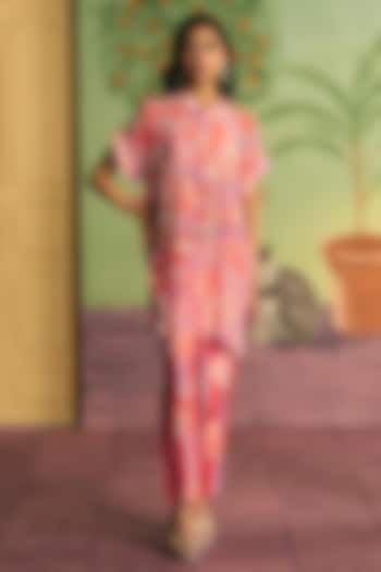 Lavender Crepe Pearl Work Co-Ord Set by Archana Shah at Pernia's Pop Up Shop
