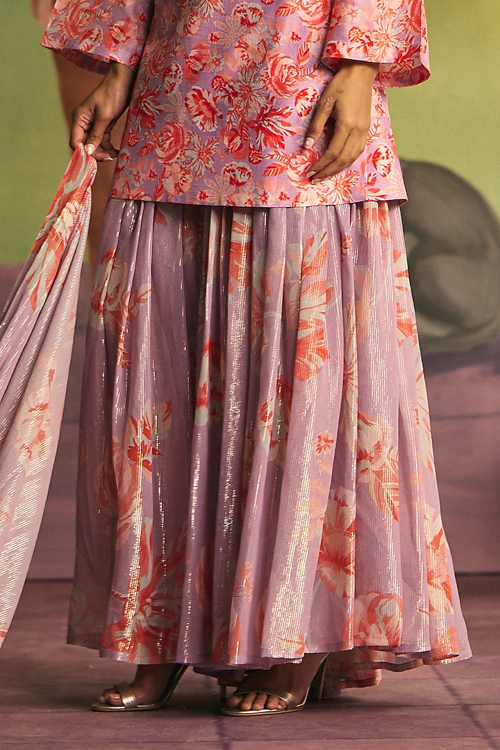 Lavender Silk Party Wear Sharara Set by Archana Shah at Pernia's Pop Up Shop