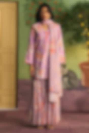 Lavender Silk Wedding Sharara Set by Archana Shah at Pernia's Pop Up Shop