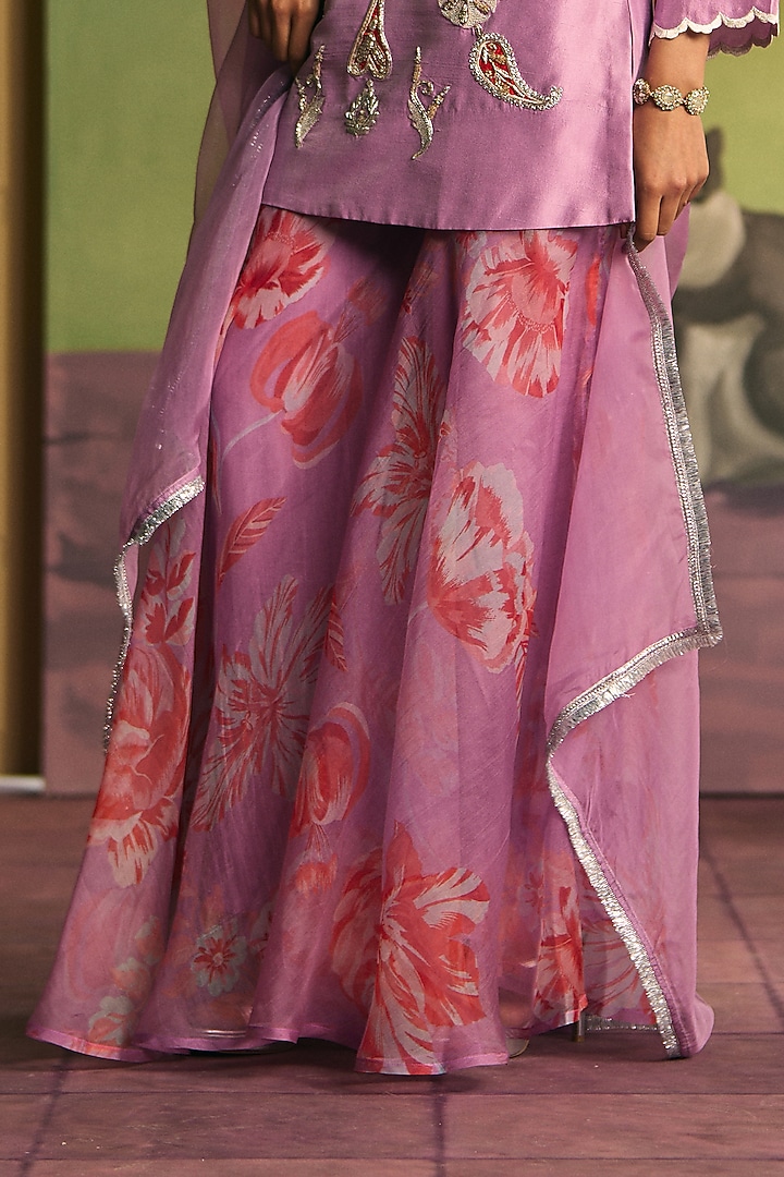 Lavender Silk Wedding Sharara Set by Archana Shah at Pernia's Pop Up Shop