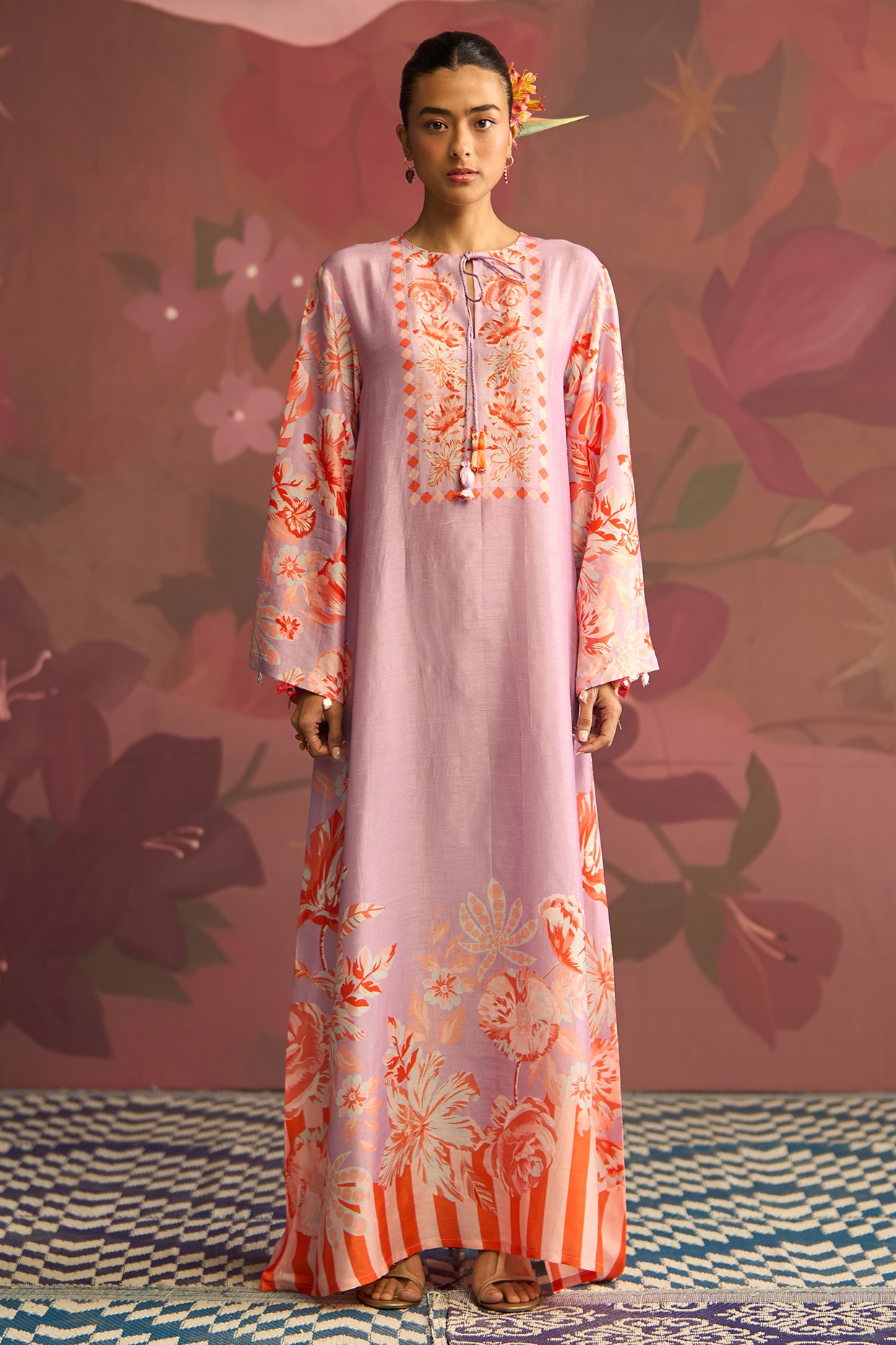 Archana Shah Lavender Silk Kaftan
