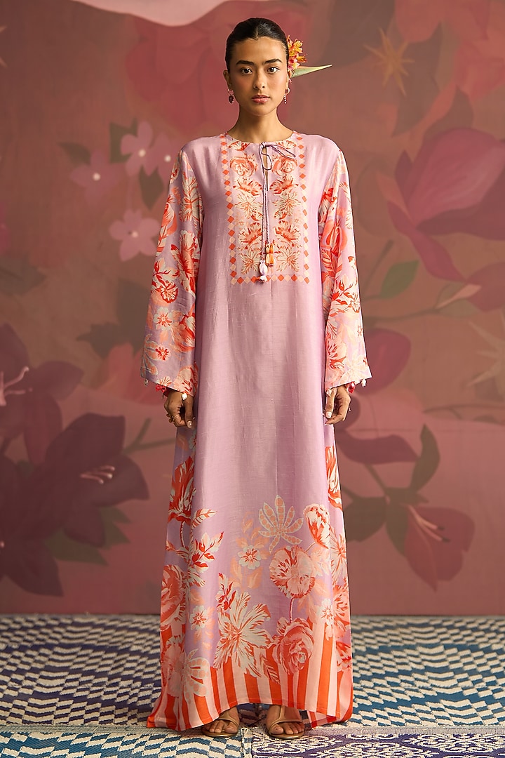 Lavender Silk Kaftan by Archana Shah at Pernia's Pop Up Shop
