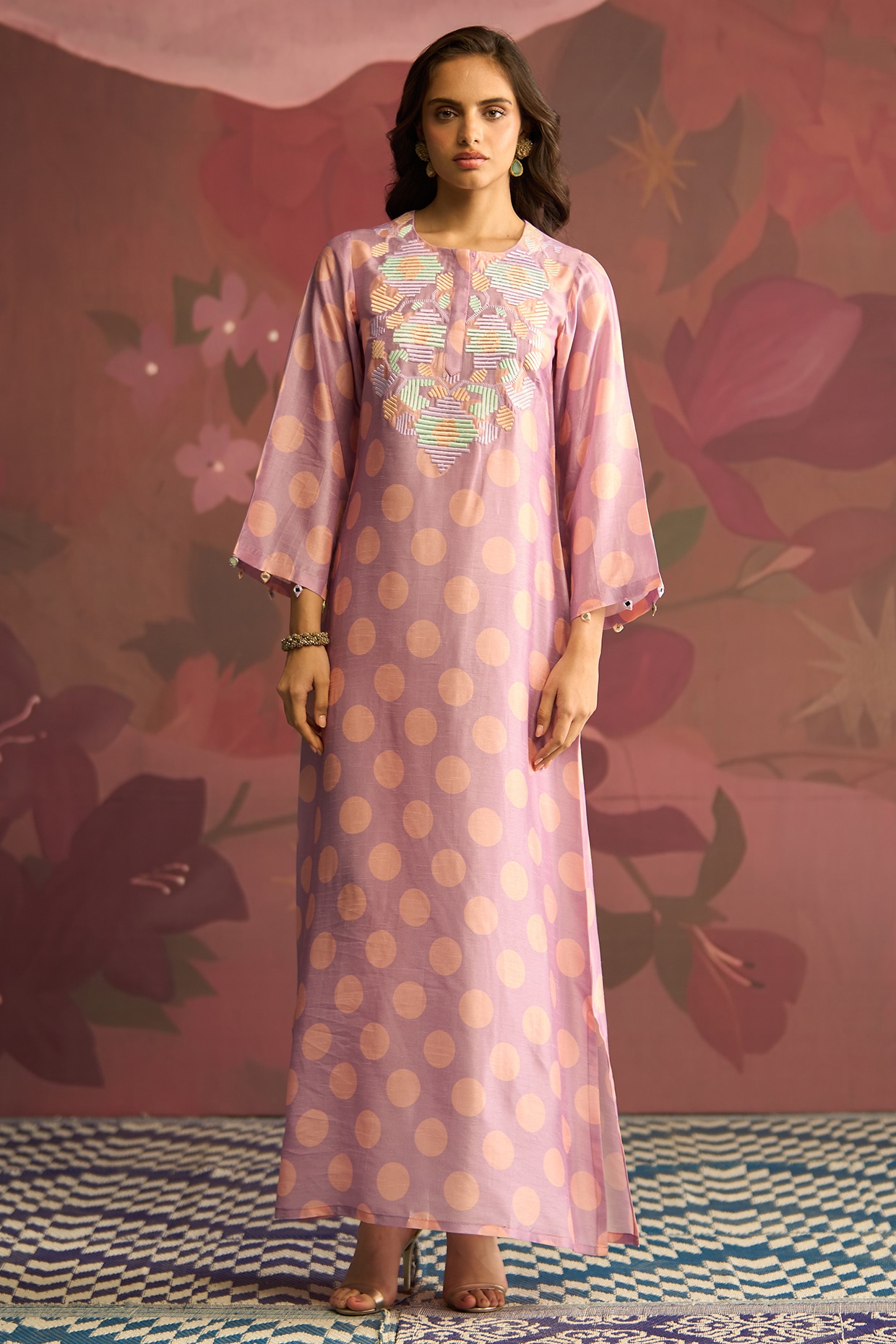 Archana Shah Lavender Silk Kaftan
