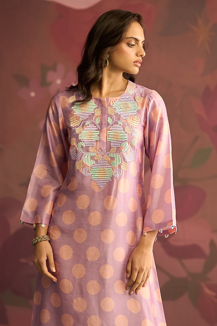 Lavender Silk Kaftan by Archana Shah at Pernia's Pop Up Shop