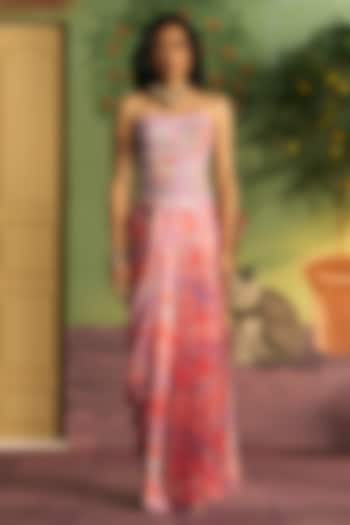 Crimson Sain Skirt Set by Archana Shah at Pernia's Pop Up Shop