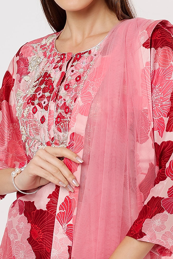 Multi-Colored Bemberg Crepe Wedding Sharara Set by Archana Shah at Pernia's Pop Up Shop